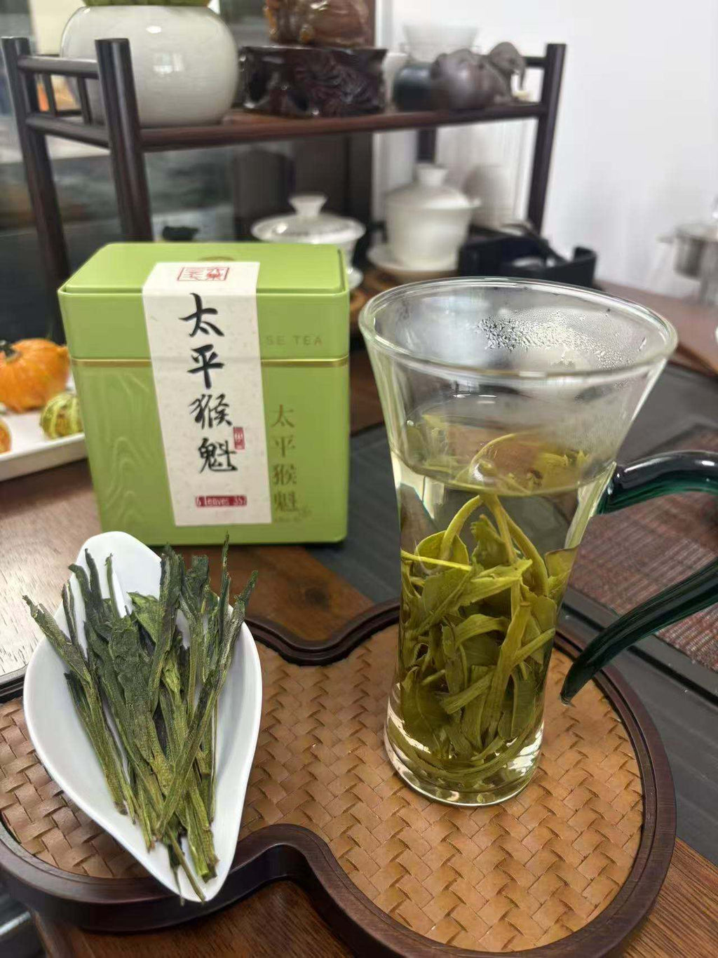 太平猴魁 2025 Mingqian green tea Taiping Houkui 50g Box - 6leaves 357