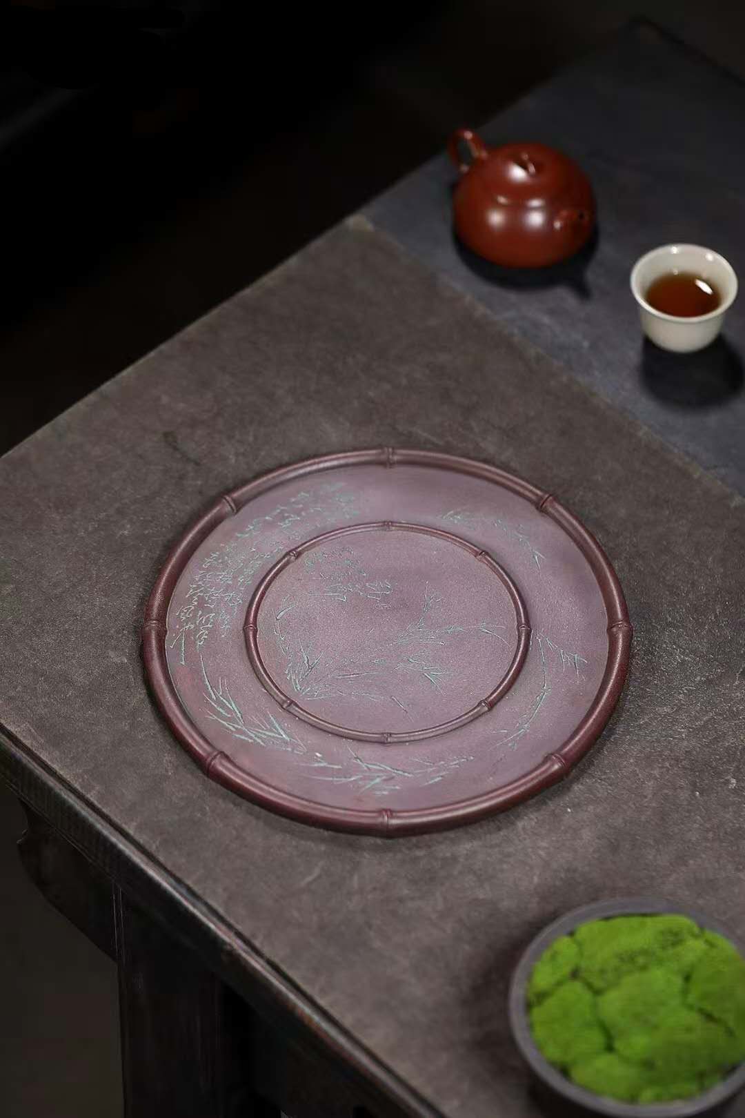全手工干泡盘"劲节"Yixing Handcrafted "劲节 Bamboo Spirit" Tea Tray-Artistic- Dry Tea Platform-Collector`s Edtion