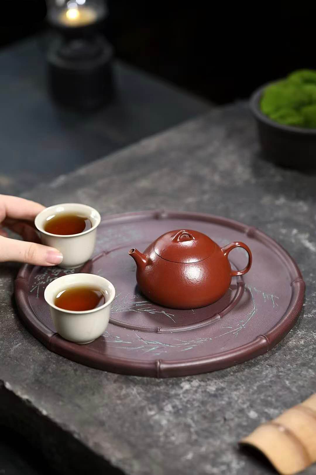 全手工干泡盘"劲节"Yixing Handcrafted "劲节 Bamboo Spirit" Tea Tray-Artistic- Dry Tea Platform-Collector`s Edtion