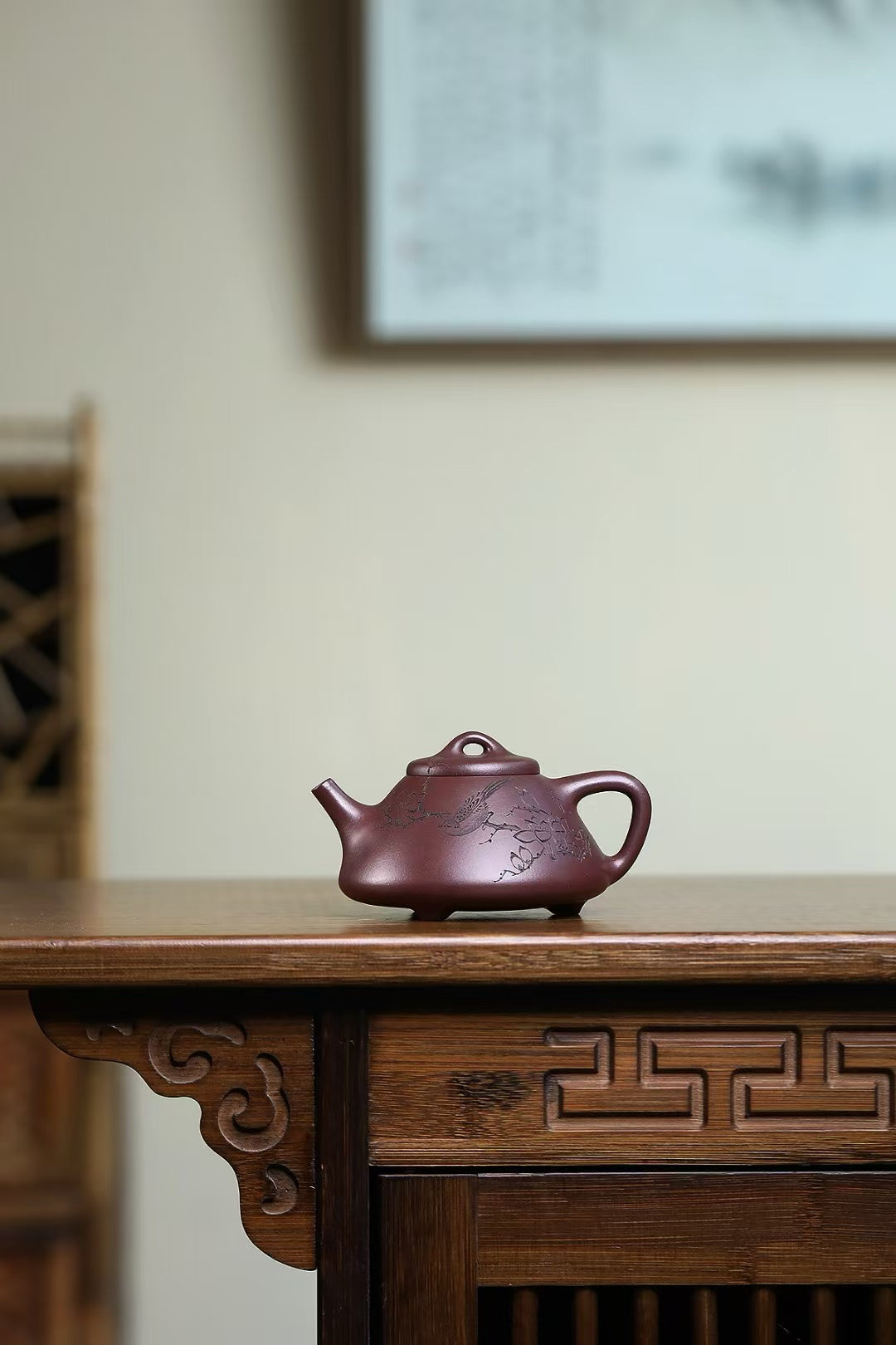 全手工大师壶 鲍玉华 紫袍玉砂 子冶石瓢 Fully handcrafted Yixing Pot by Baoyuhua "Ziye Shi Piao-Ziye Stone Ladle", 200ml