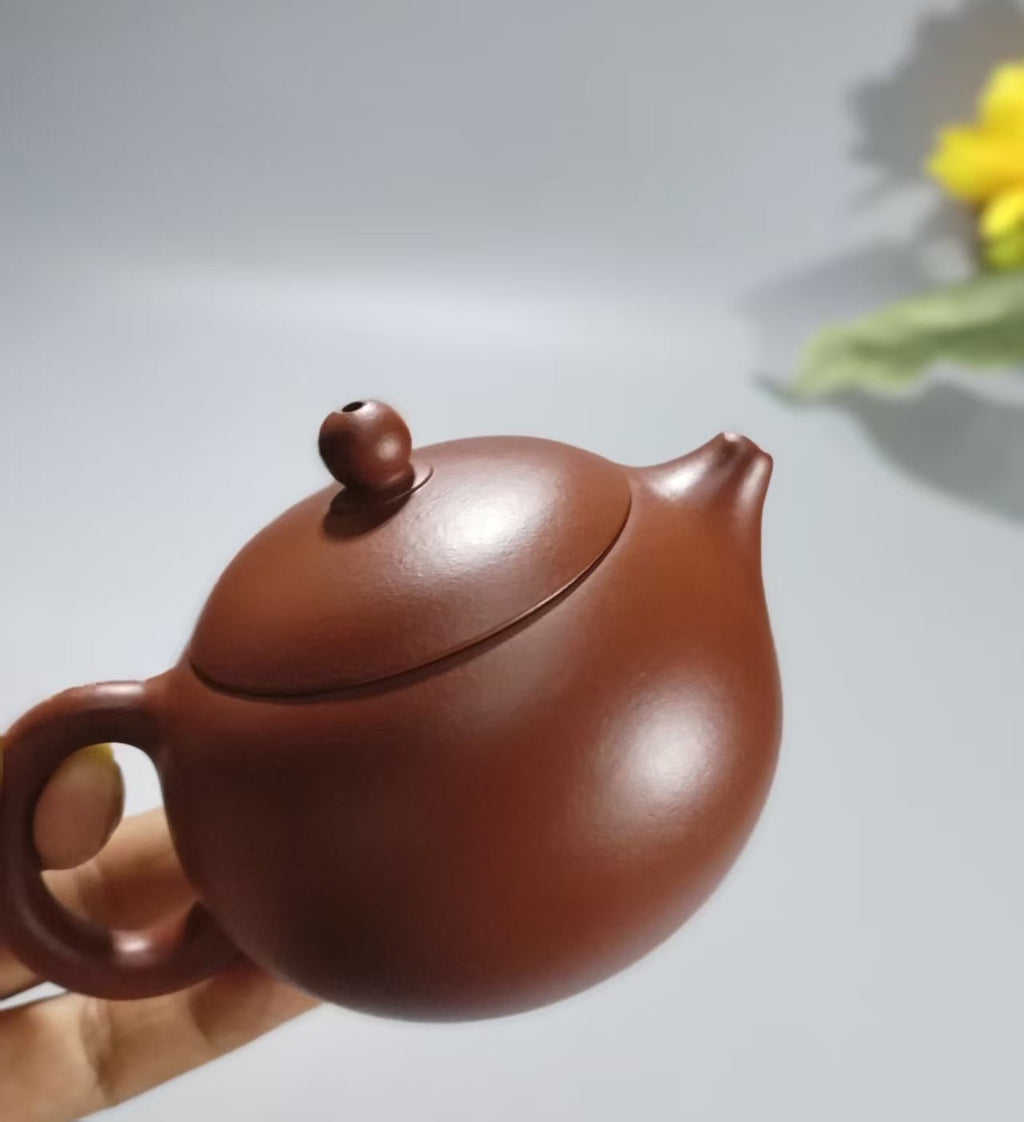 手工西施壶 徐凌霄 Handcrafted Dahongpao Zhuni clay Yixing Pot by Xulingxiao "Xi Shi", 150cc - 6leaves 357
