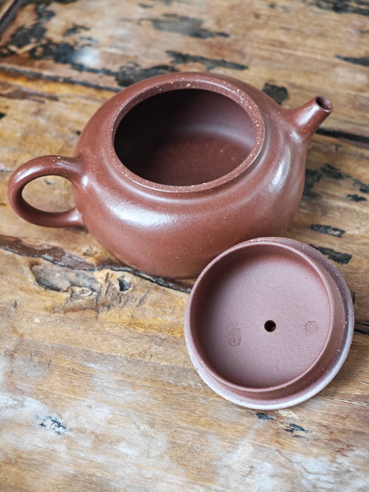 手工壶降坡泥 柿圆 徐凌霄 Handcrafted Yixing Pot Jianpo Ni by Xulingxiao "Persimmon", 100cc - 6leaves 357
