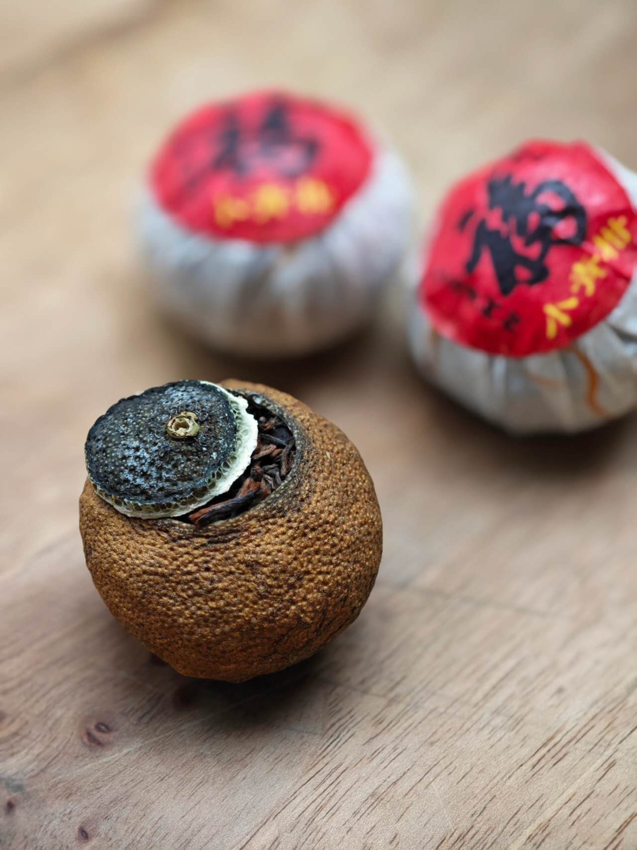 小请柑 Mandarin - Ripened Pu'erh Tea, approx.15g each, 10 Pieces in a Package - 6leaves 357